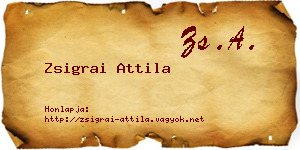 Zsigrai Attila névjegykártya